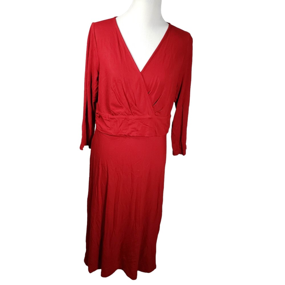 Talbots Women's size Large Red Long Sleeve Dress AS IS